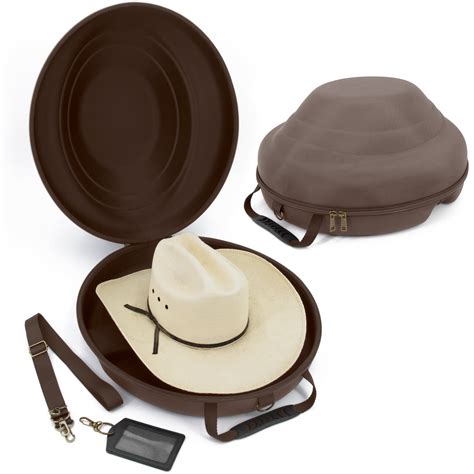 CASEMATIX Cowboy Hat Box and Portable Cowboy Hat Storage for Brims Up