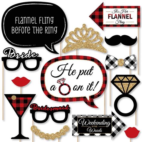 Big Dot Of Happiness Flannel Fling Before The Ring Buffalo Plaid