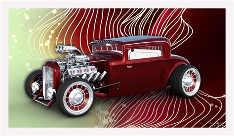 CUSTOM HOT ROD POSTER 'CHERRY BOMB' 3D Render by 3D4U2C