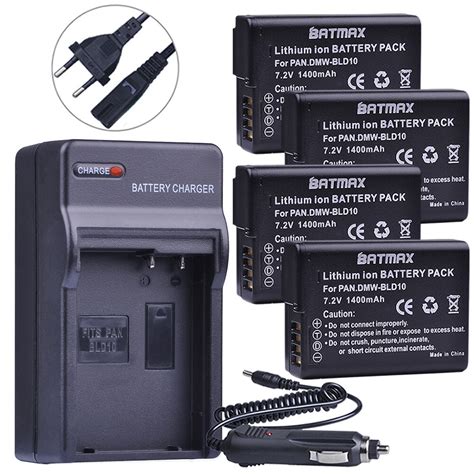 4pc 1400mAh DMW BLD10 BLD10 BLD10PP Camera Battery Digital Charger For