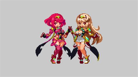 Pixilart Pyra And Mythra By Kona