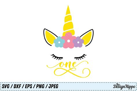 One Unicorn Svg Birthday Svg Unicorn Birthday Svg Dxf Png Cut File