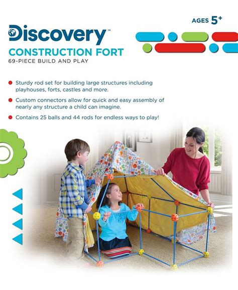 Discovery Kids Flexible Construction Fort Set Of 69 Macys