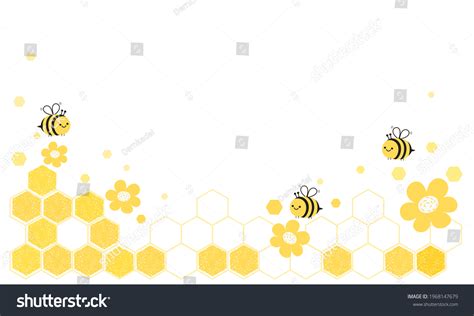 Honeycomb Bee Cartoons On White Background Stock Vector (Royalty Free ...