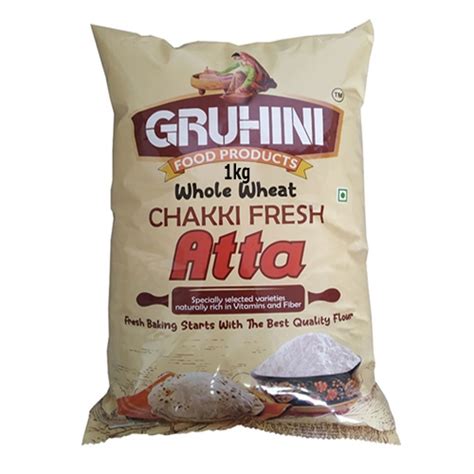 Indian Kg Gruhini Whole Wheat Fresh Chakki Atta Packaging Type