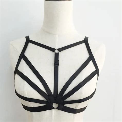 Fetish Wear Black Body Harness Handmade Harness Bra Adult Pole Dance