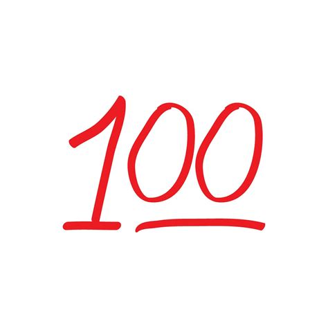 100 Hundred Emoticon Vector Icon 100 Emoji Score Sticker 30718534