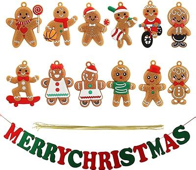 Amazon Pcs Gingerbread Man Ornaments For Christmas Tree Assorted