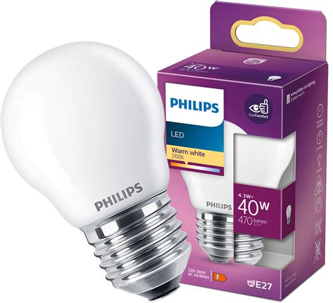 Żarówka Led P45 E27 4 3w 40w 2700k Ciepła Ww 470lm Kulka Philips Epstryk