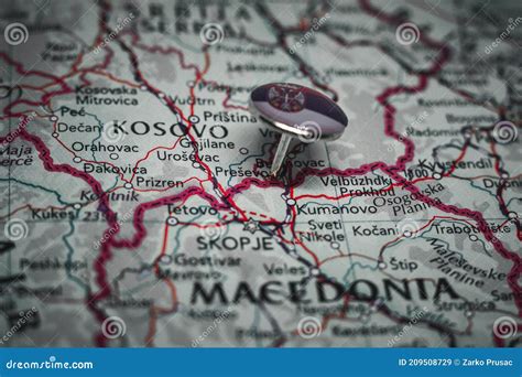 Presevo Pinned on a Map with Flag of Serbia Stock Image - Image of ...