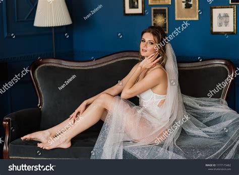 Beautiful Sexy Bride White Lingerie Lying Stock Photo Shutterstock