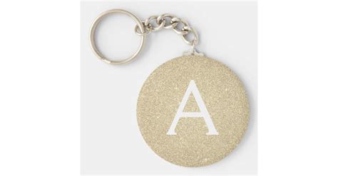 Luxury Gold Glitter And Sparkle Monogram Key Ring Uk