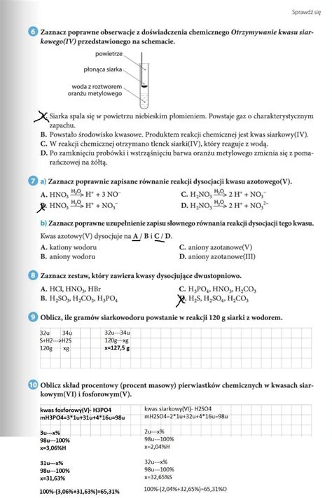 Rozwi E Kto Chemia Klasa Kwasy Brainly Pl