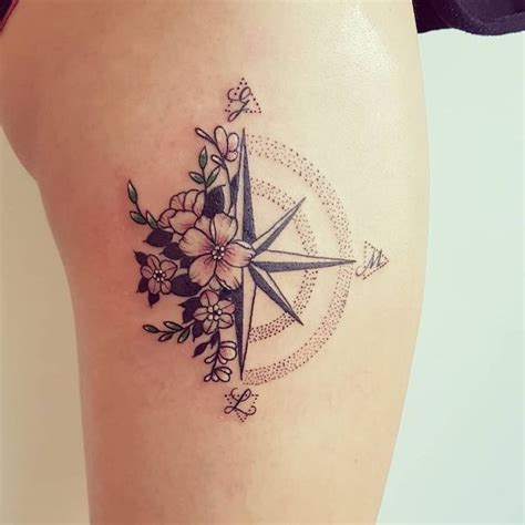 Beautiful Compass Rose Tattoo