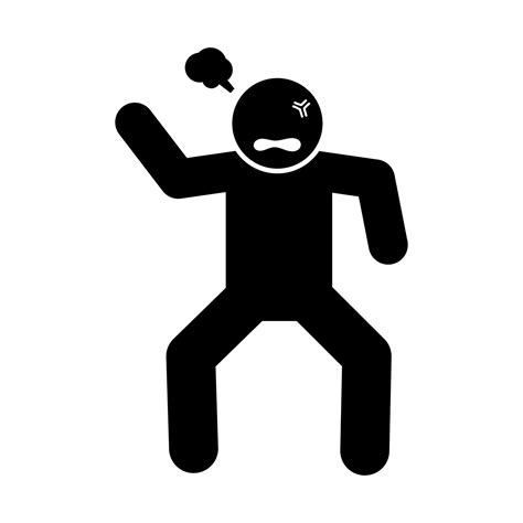 A Stick Figure Pictogram Depicting An Angry Person Can Be A Simple And