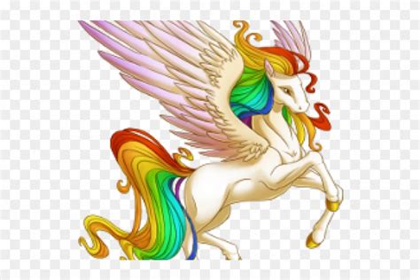 Pegasus Clipart Rainbow Unicorn - Unicorn With Wings Rainbow, HD Png ...