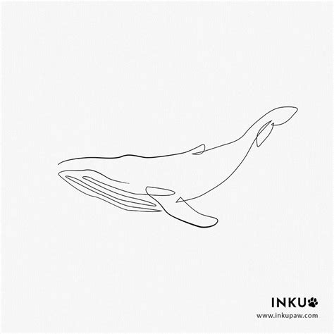 Blue Whale Outline Tattoo