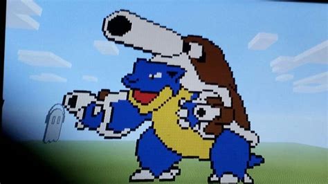 My Mega Blastoise Pixel Art on Minecraft!!!!! | Pokémon Amino