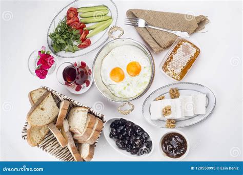 Traditional Rich And Delicious Turkish Breakfast Stock Image Image Of