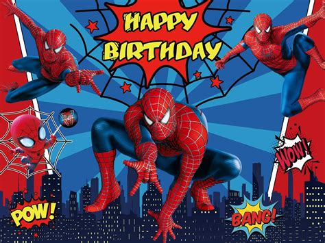 Spiderman Happy Birthday Banner Spiderman Hombre Arau00f1a Parker Jane