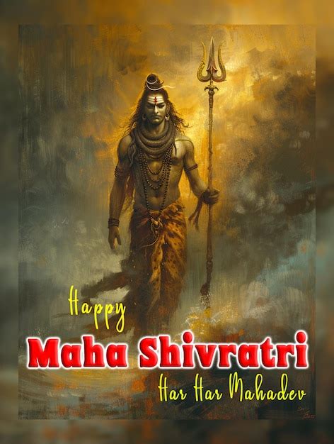 Premium Psd Happy Maha Shivratri Hindu Festival Celebration