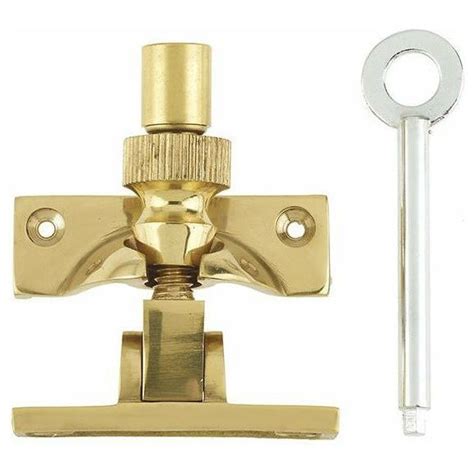 Frelan Lockable Brighton Sash Window Fastener Polished Brass Jv8