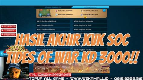 Akhir Kvk Ke 6 Kd 3000 Rise Of Kingdoms Indonesia Youtube