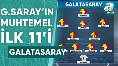 Galatasaray ın O Ljublana Karşısındaki Muhtemel 11 i A Spor Spor