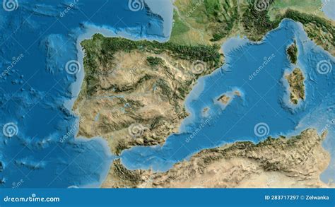 Spain area. Satellite map stock illustration. Illustration of spain ...