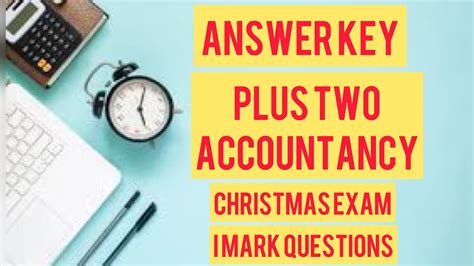 Plus Two Accountancy Christmas Exam Answer Key YouTube