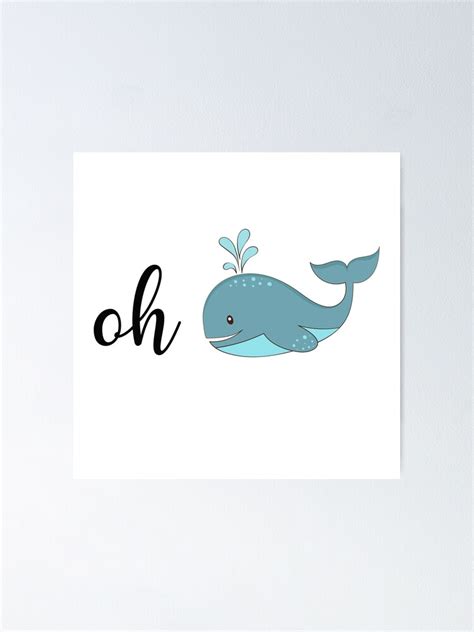 Oh Whale Sticker Poster By Bilalmustafa Redbubble