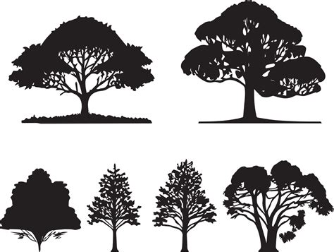 Vector Set Of Plant And Tree Silhouette Illustration Minimalist Tree