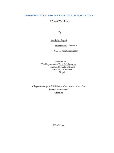 Trigonometry And Its Real Life Applications Pdf Trigonometry
