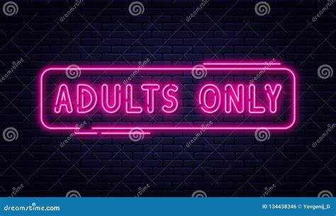 Neon Sign Adults Only 18 Plus Sex And Xxx Restricted Content Erotic Video Concept Banner