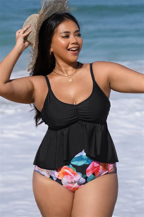 Tankini Grande Taille Volants Et Taille Haute Cupshe France