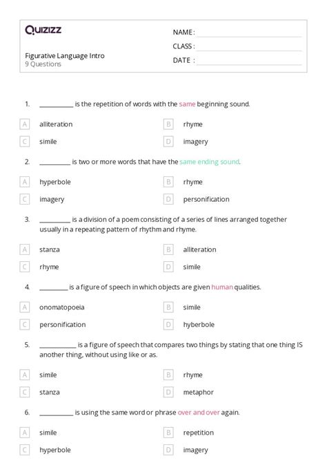 50+ Hyperbole worksheets on Quizizz | Free & Printable