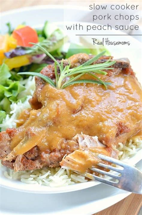 Slow Cooker Pork Chops With Peach Sauce ⋆ Real Housemoms