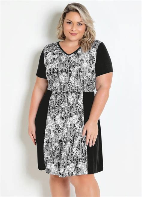 Vestido Arabescos Recortes Plus Size Marguerite