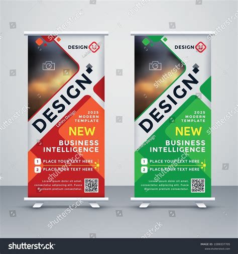 Roll Banner Design Template Vertical Vector Stock Vector (Royalty Free ...