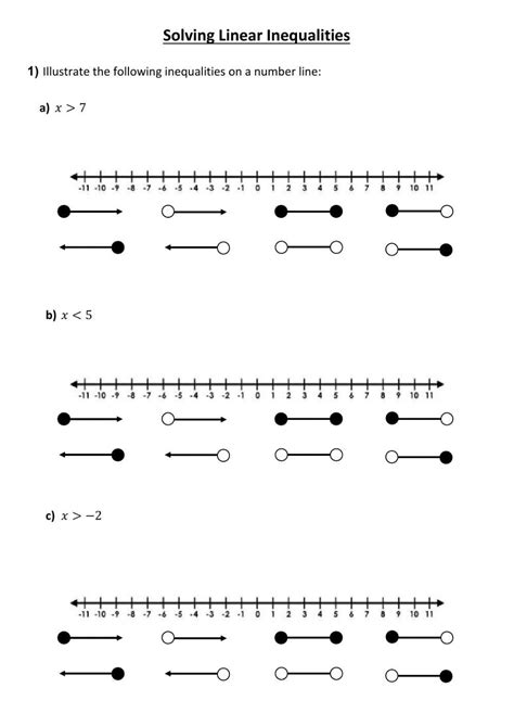 Inequalities On A Number Line Online Exercise For Live Worksheets