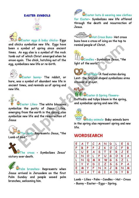 EASTER SYMBOLS ESL Worksheet By Daiassoni