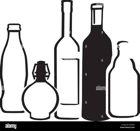 Alcohol Bottles Stock Vector Images Alamy