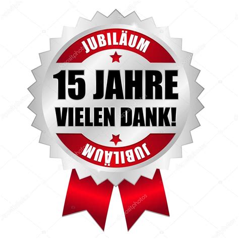 15 Jahre Jubiläum Button Stockvektor 23457682