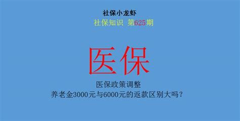 医保政策调整，2023年养老金3000元与6000元，返款区别大吗？医保养老金返款新浪新闻