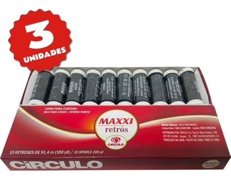 Linha De Costura Maxxi Retrós Preto 3 Caixas 10 MercadoLivre