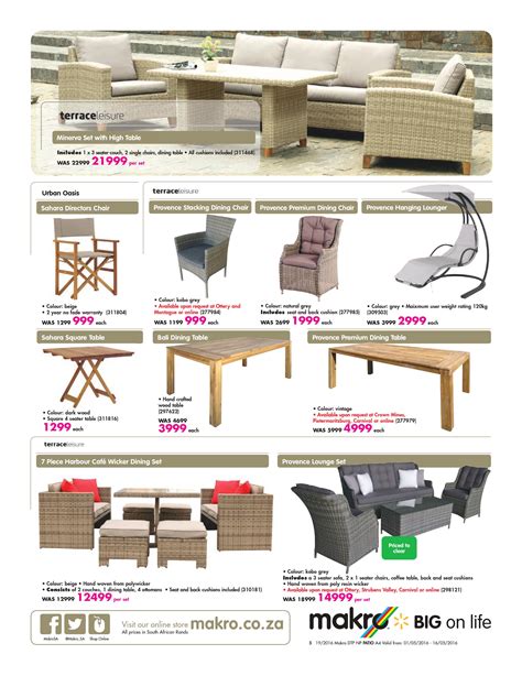 Makro Catalogue 1 May - 16 May 2016. Patio Furniture