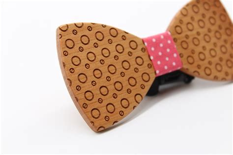 Pink Dotted Wooden Bow Tie – Bow Ties for Men – Bow SelecTie