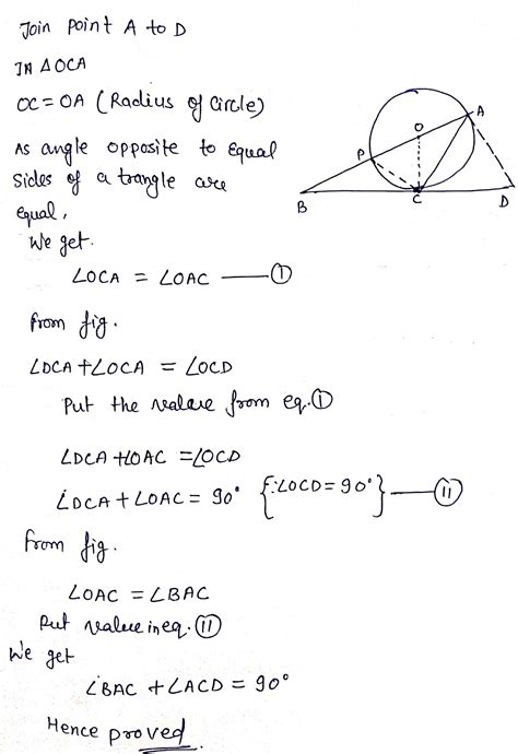 In The Given Figure O Is The Centre Of The Circle And Bcd Is Tangent