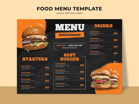 Premium Vector Burger Restaurant Menu Template