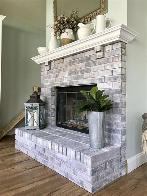 How To Whitewash A Brick Fireplace This Hiatus White Wash Brick